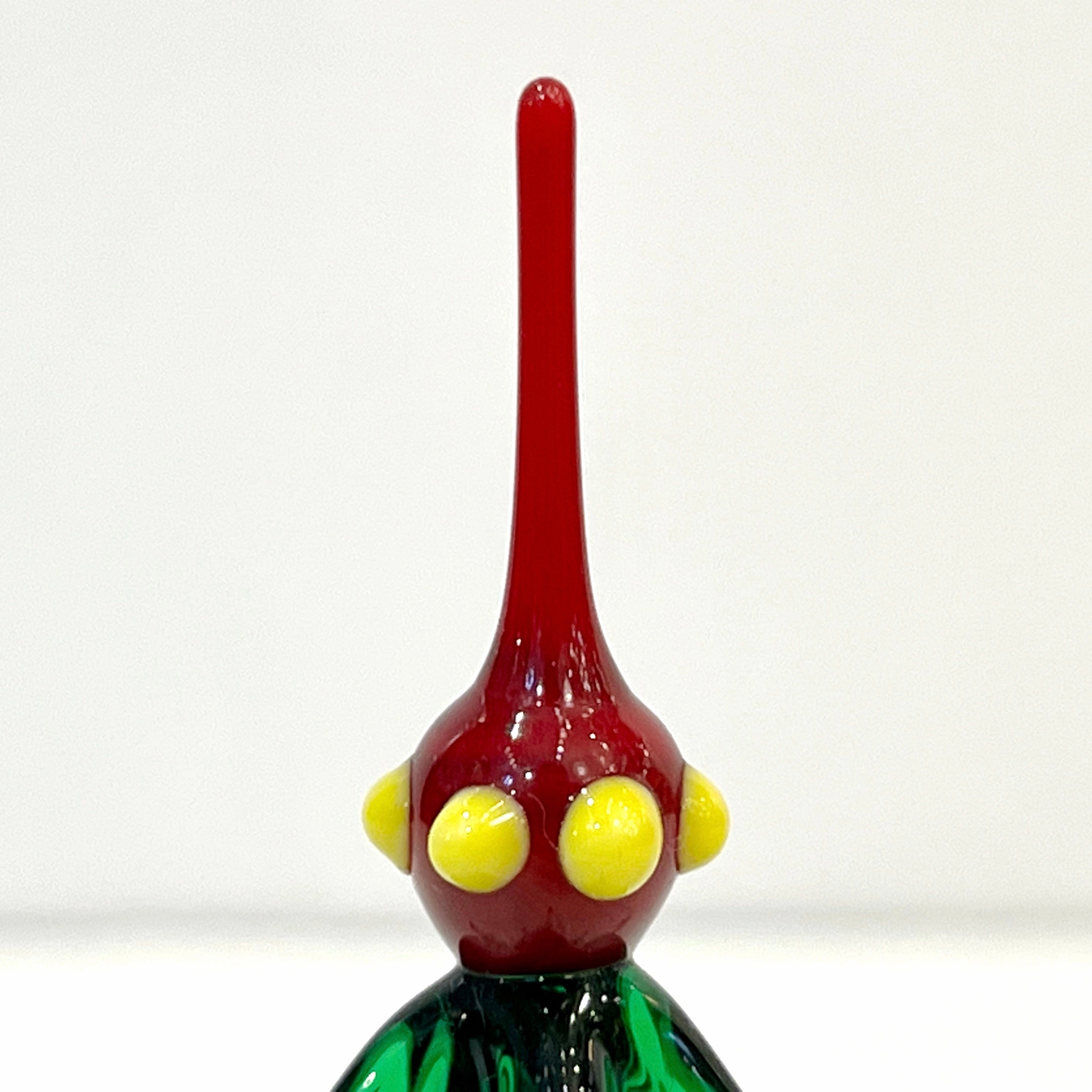 Contemporary Italian Green Murano Glass Christmas Tree Sculpture with ornaments