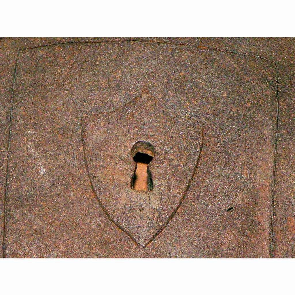 Contemporary Italian Sculpture of a Modern Bust in Brown Terracotta with Keyholes