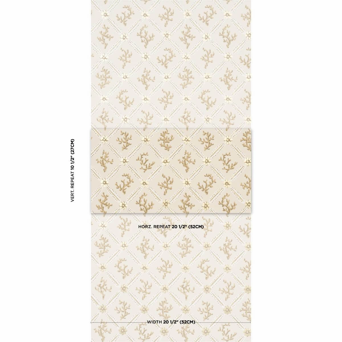 Corail Leaf Trellis Wallpaper