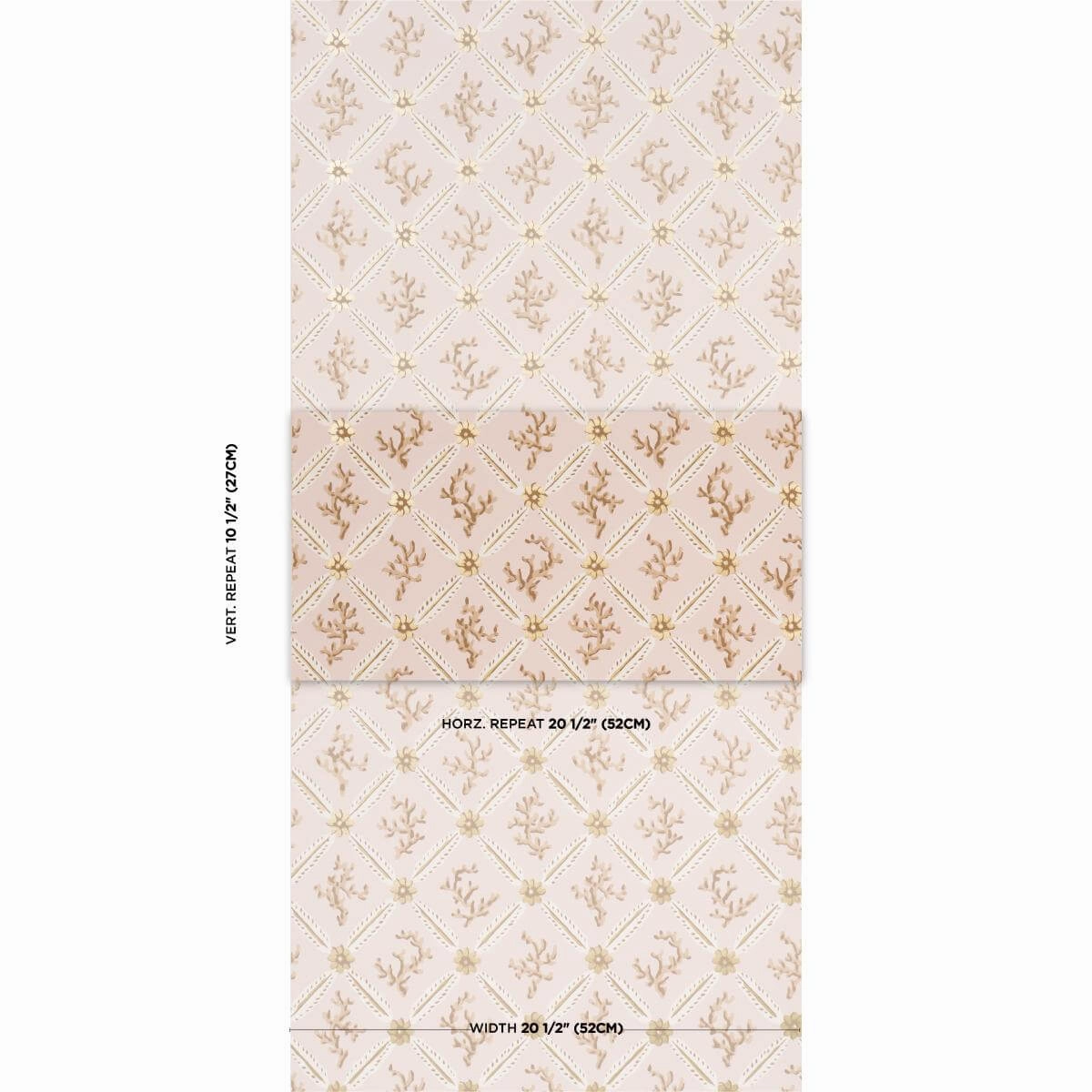 Corail Leaf Trellis Wallpaper