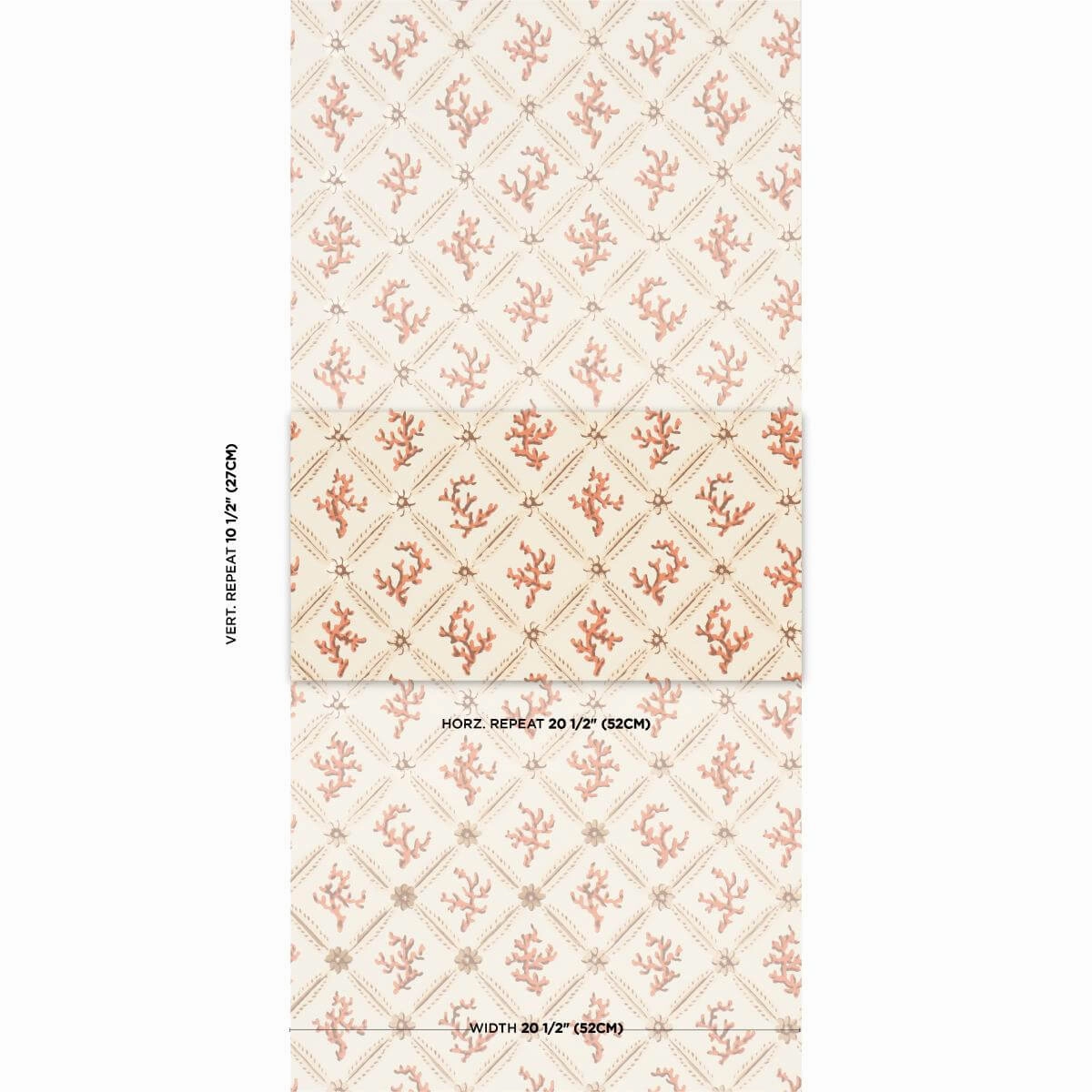 Corail Leaf Trellis Wallpaper