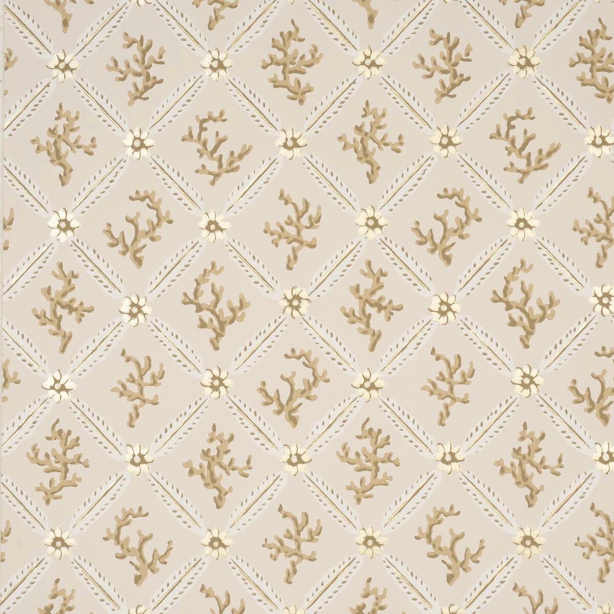 Corail Leaf Trellis Wallpaper