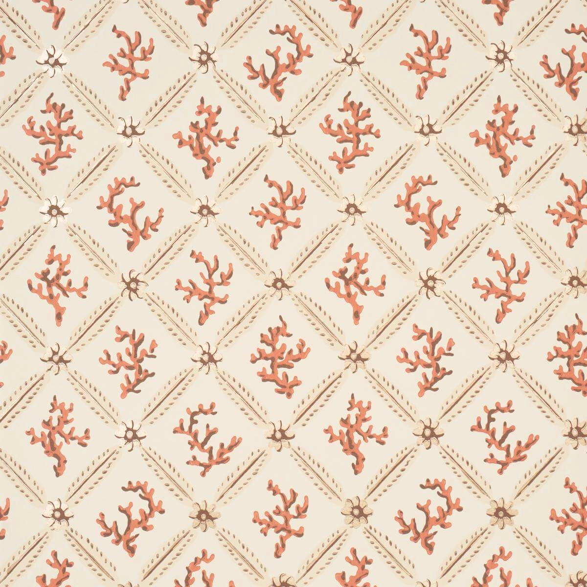 Corail Leaf Trellis Wallpaper