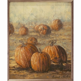 Country Pumpkins Wood Framed Print 