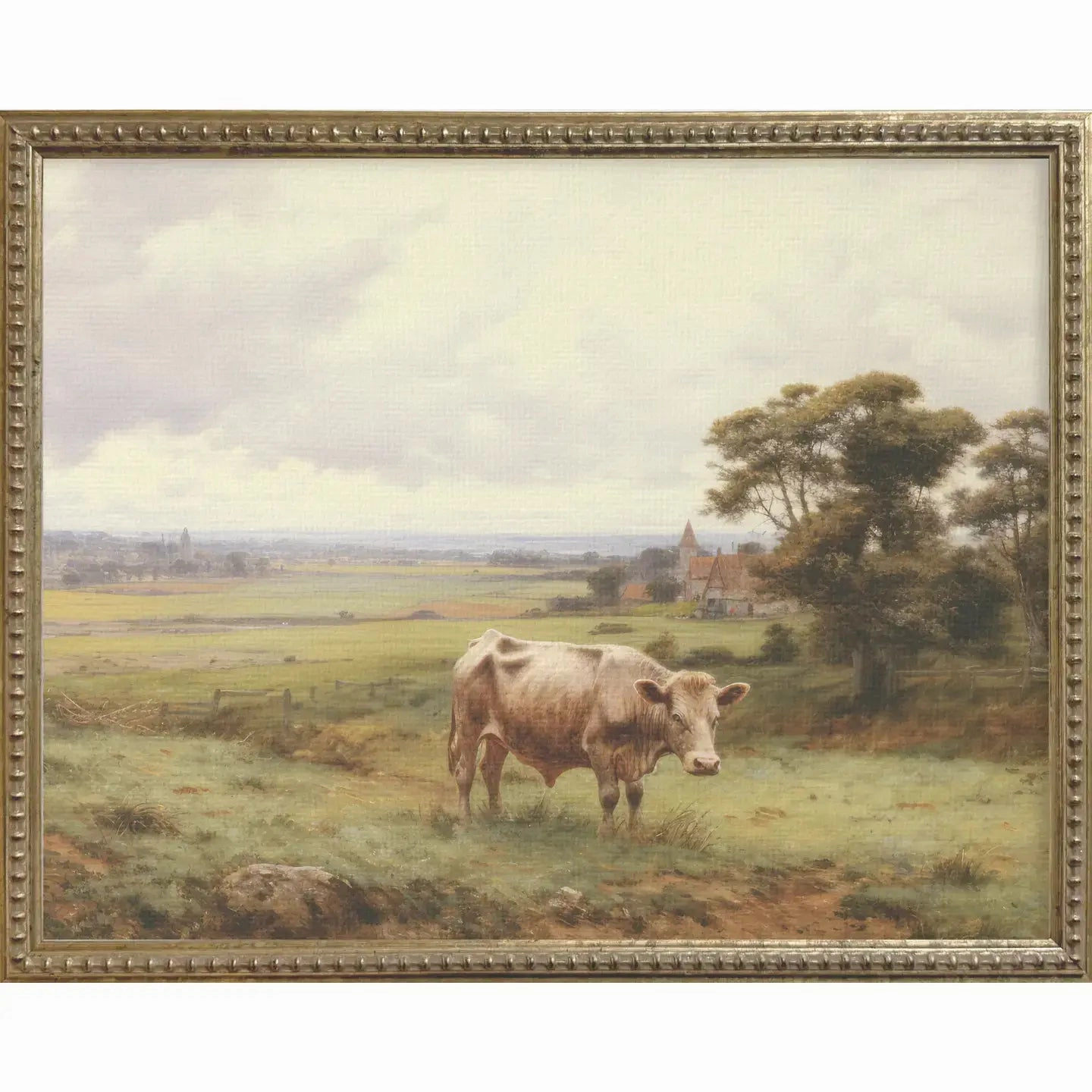 Cow In Pasture Gallery Framed Art 