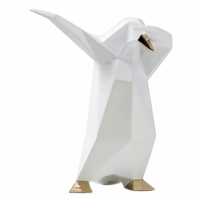 Dab Penguin - Sculpture Glossy White / Gold 