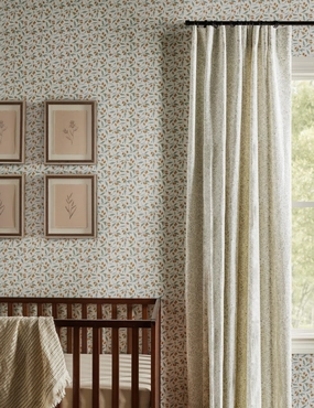 Dainty Leaves Linen Curtain Panel by Rylee   Cru 