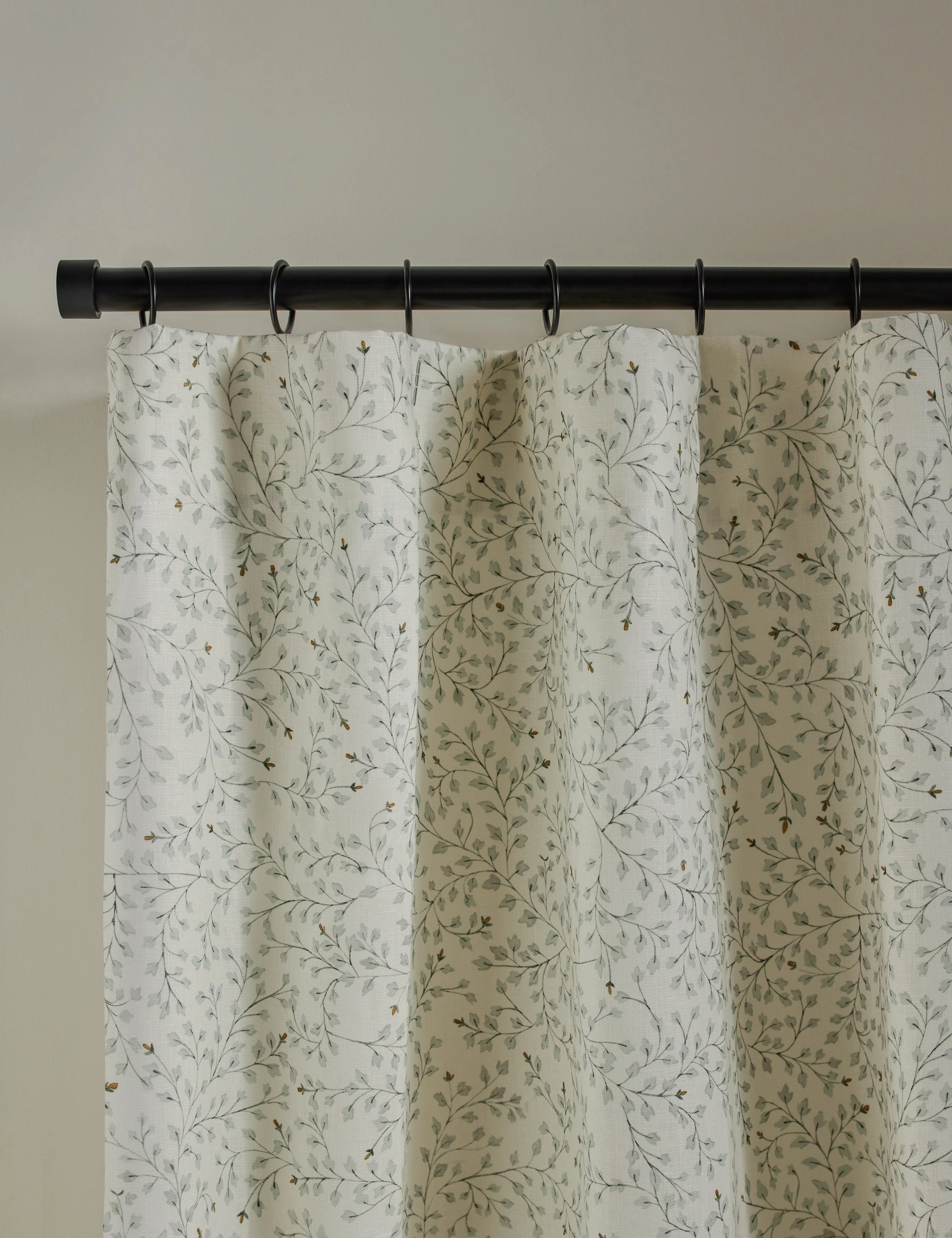 Dainty Leaves Linen Curtain Panel by Rylee   Cru