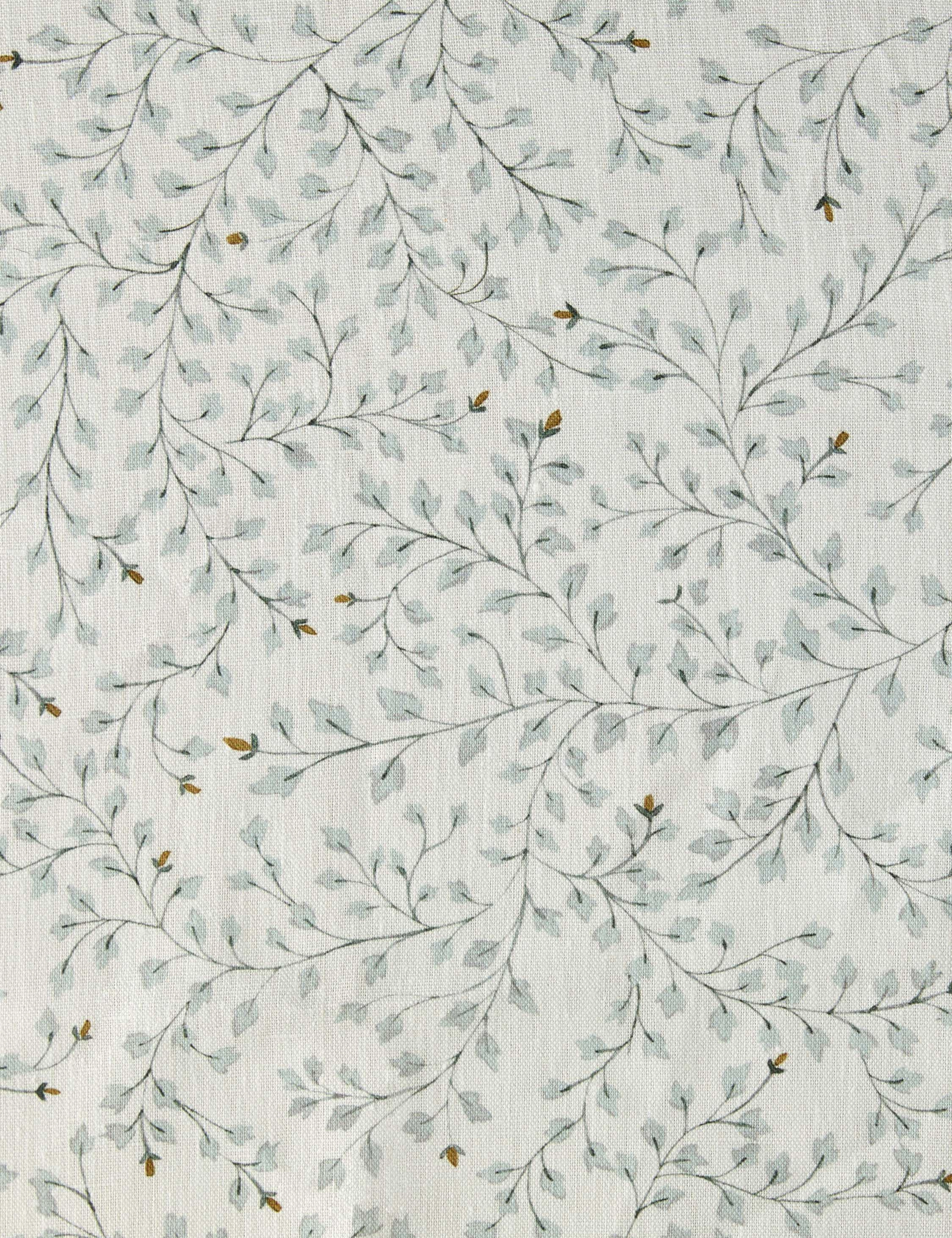 Dainty Leaves Linen Fabric by Rylee   Cru
