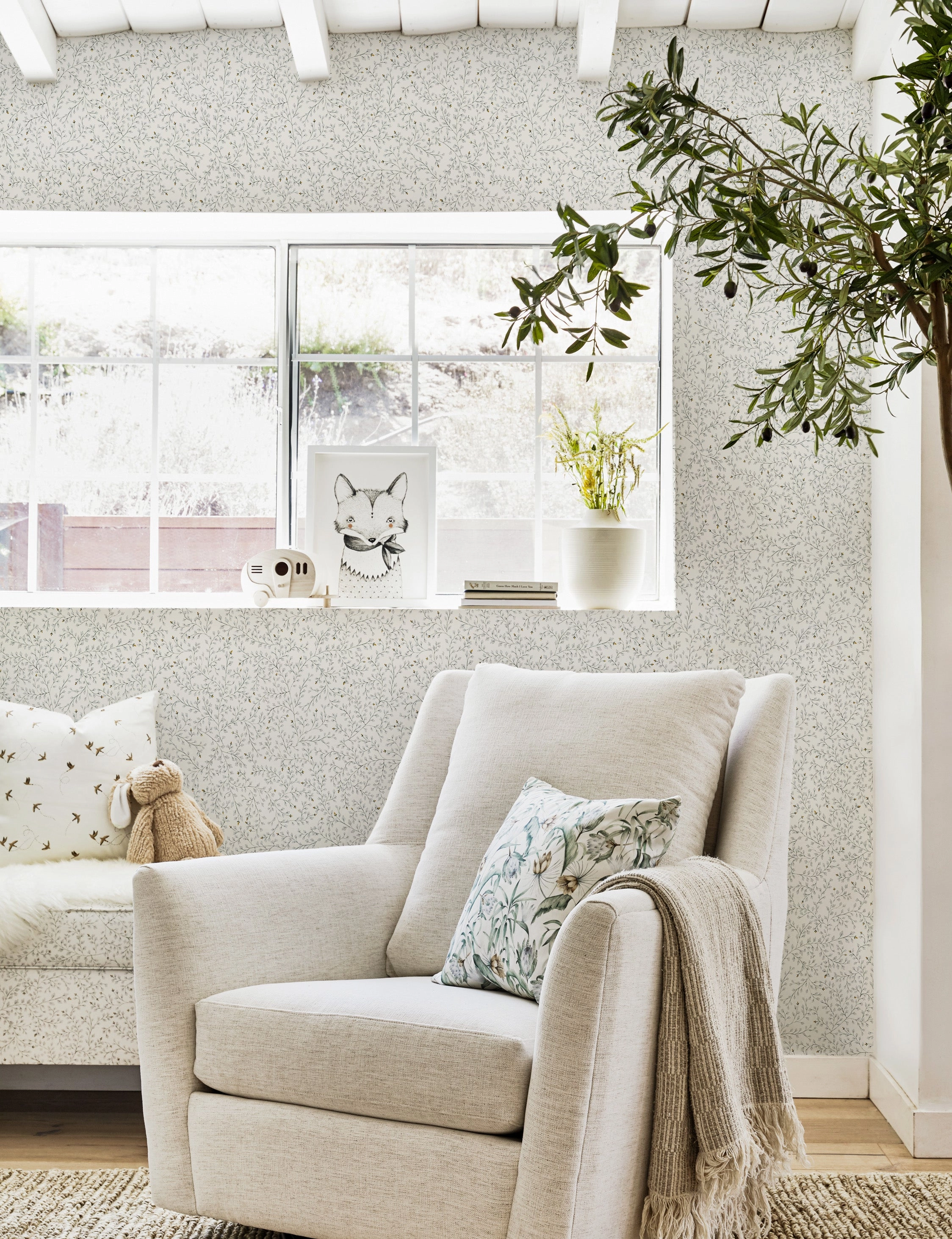 Dainty Leaves Wallpaper by Rylee   Cru