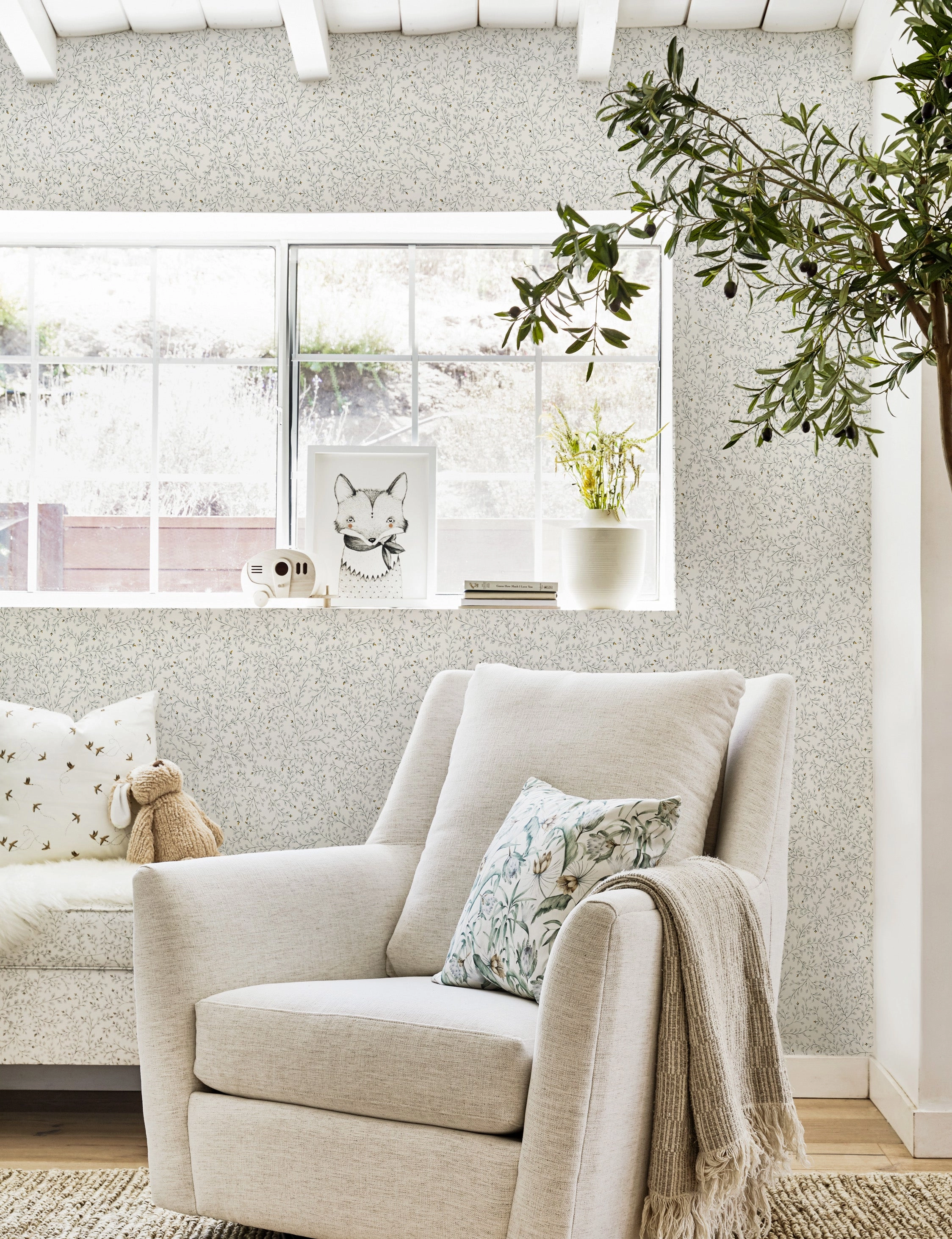 Dainty Leaves Wallpaper by Rylee   Cru