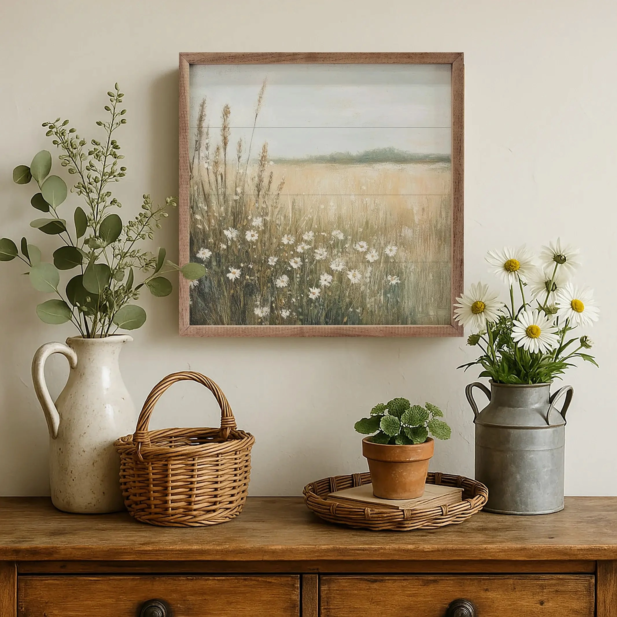 Daisy Dream Wood Framed Print 