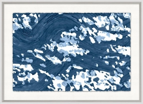 Dappled Waves 1 Framed Wall Art in Blue 