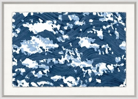 Dappled Waves 3 Framed Wall Art in Blue 