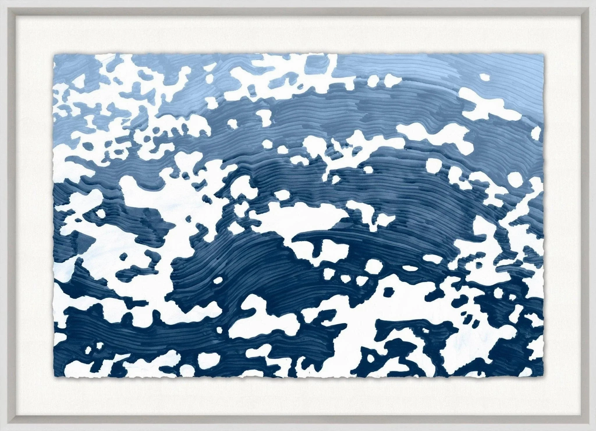 Dappled Waves 5 Framed Wall Art in Blue 