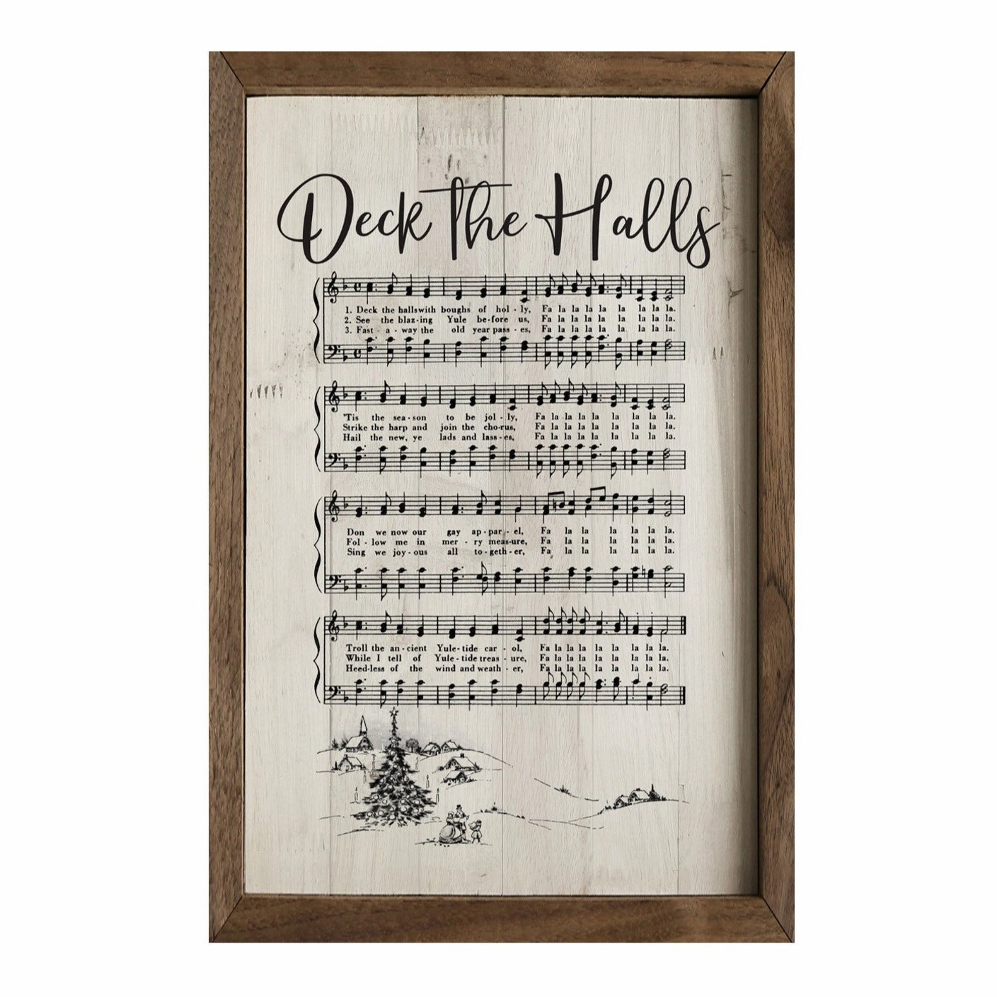 Deck The Halls Sheet Music Wood Framed Print 