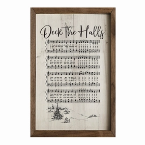 Deck The Halls Sheet Music Wood Framed Print 