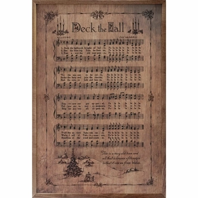 Deck The Halls Tea Stained Rustic Wood Framed Print 