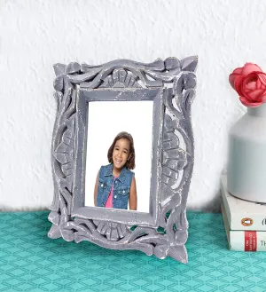 Decorative Handcrafted Wooden Photo Frame (Multicolor, 23.5 cm x 18.5 cm x 2 cm) 