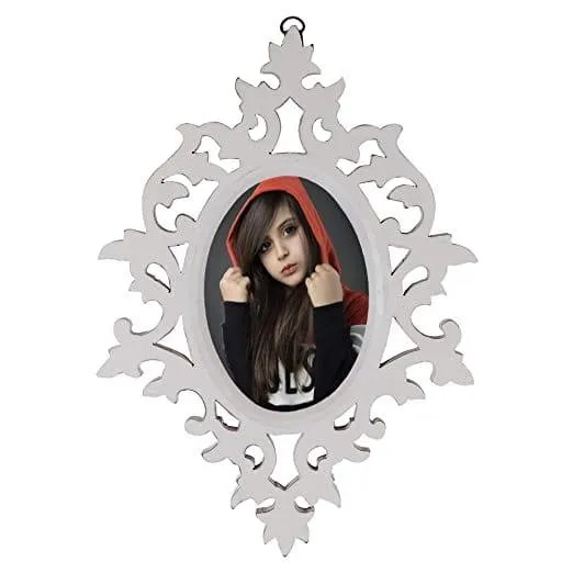 Decorative Handcrafted Wooden Photo Frame (White, 37.5 cm x 25 cm x 1.5 cm) 