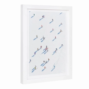 Deer Valley Skiers Mini Framed Print by Gray Malin 