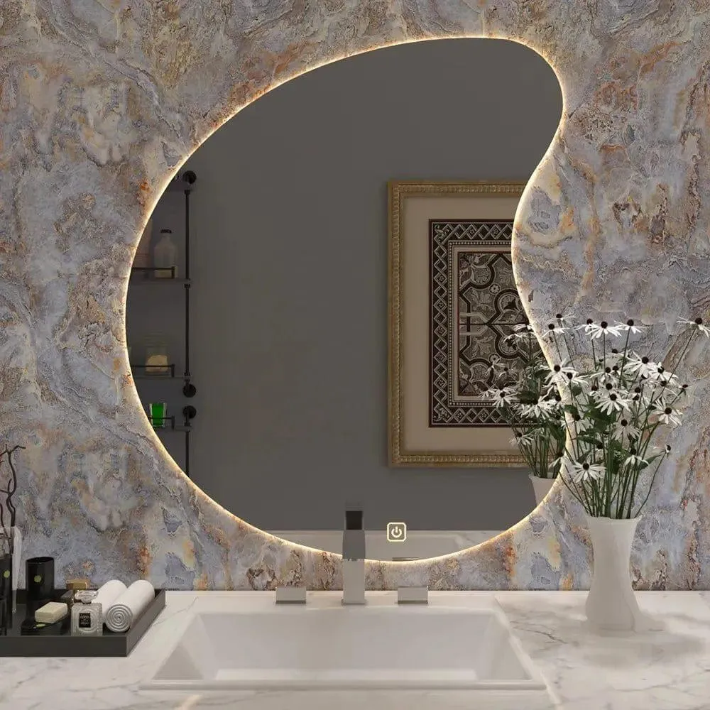 Designer Organic Shaped LED Bathroom Mirror 
