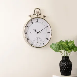Deviating Seconds Silver Wall Clock 