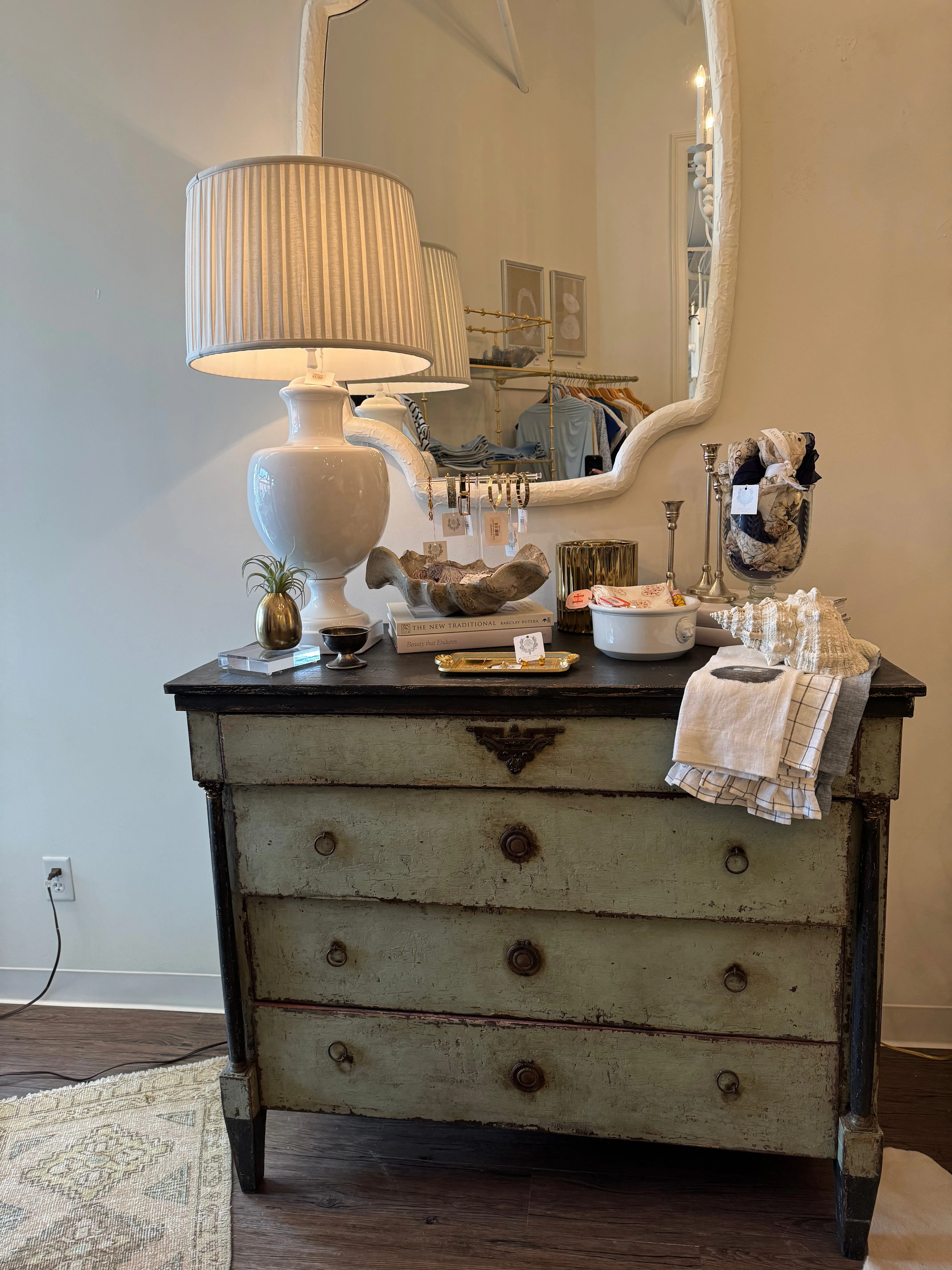 Distressed Painted Antique 4 Drawer Chest