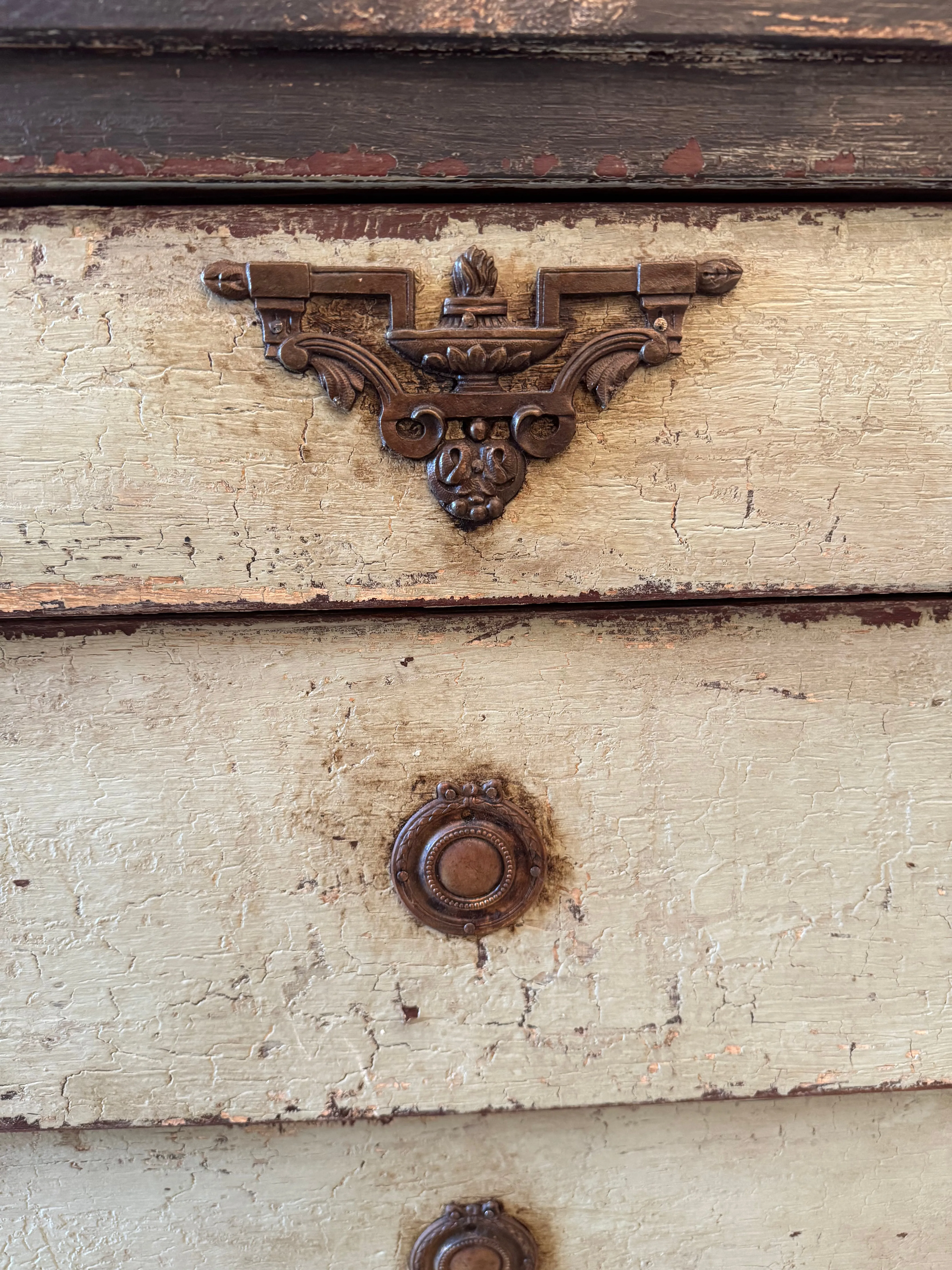 Distressed Painted Antique 4 Drawer Chest