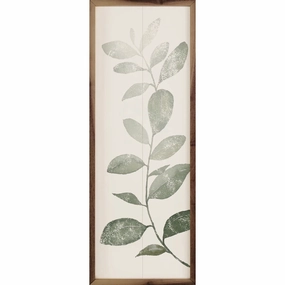Distressed Leaf One Wood Framed Print 