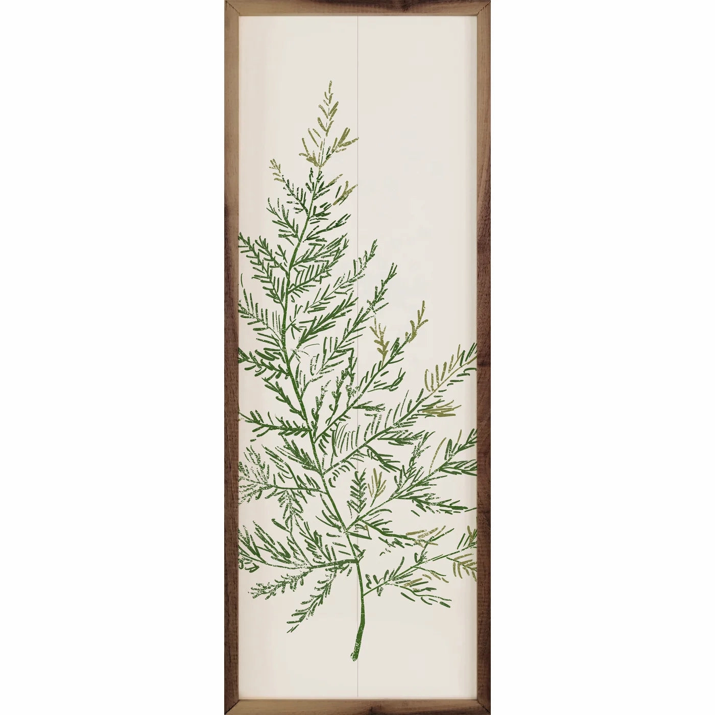 Distressed Leaf Three Wood Framed Print 