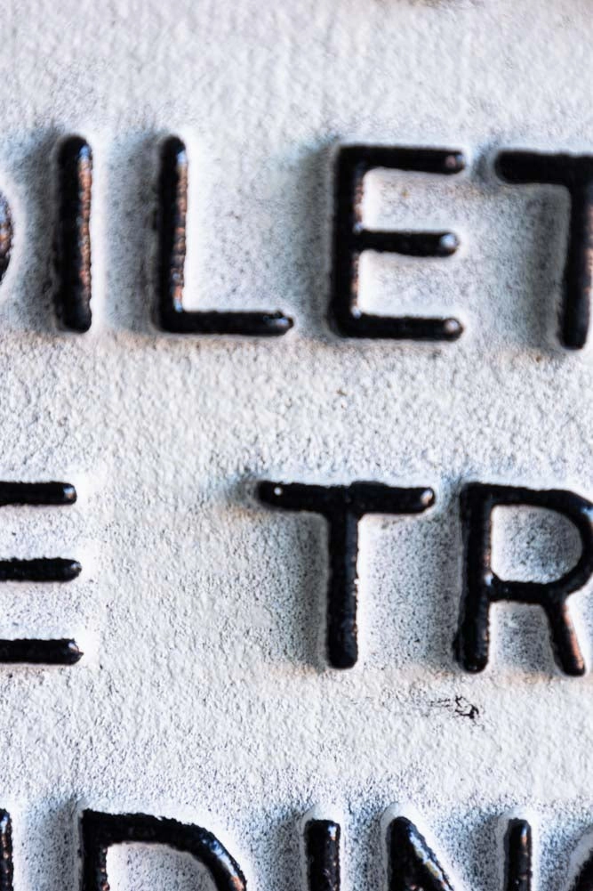 Do Not Use The Toilet When The Train... Hanging Sign