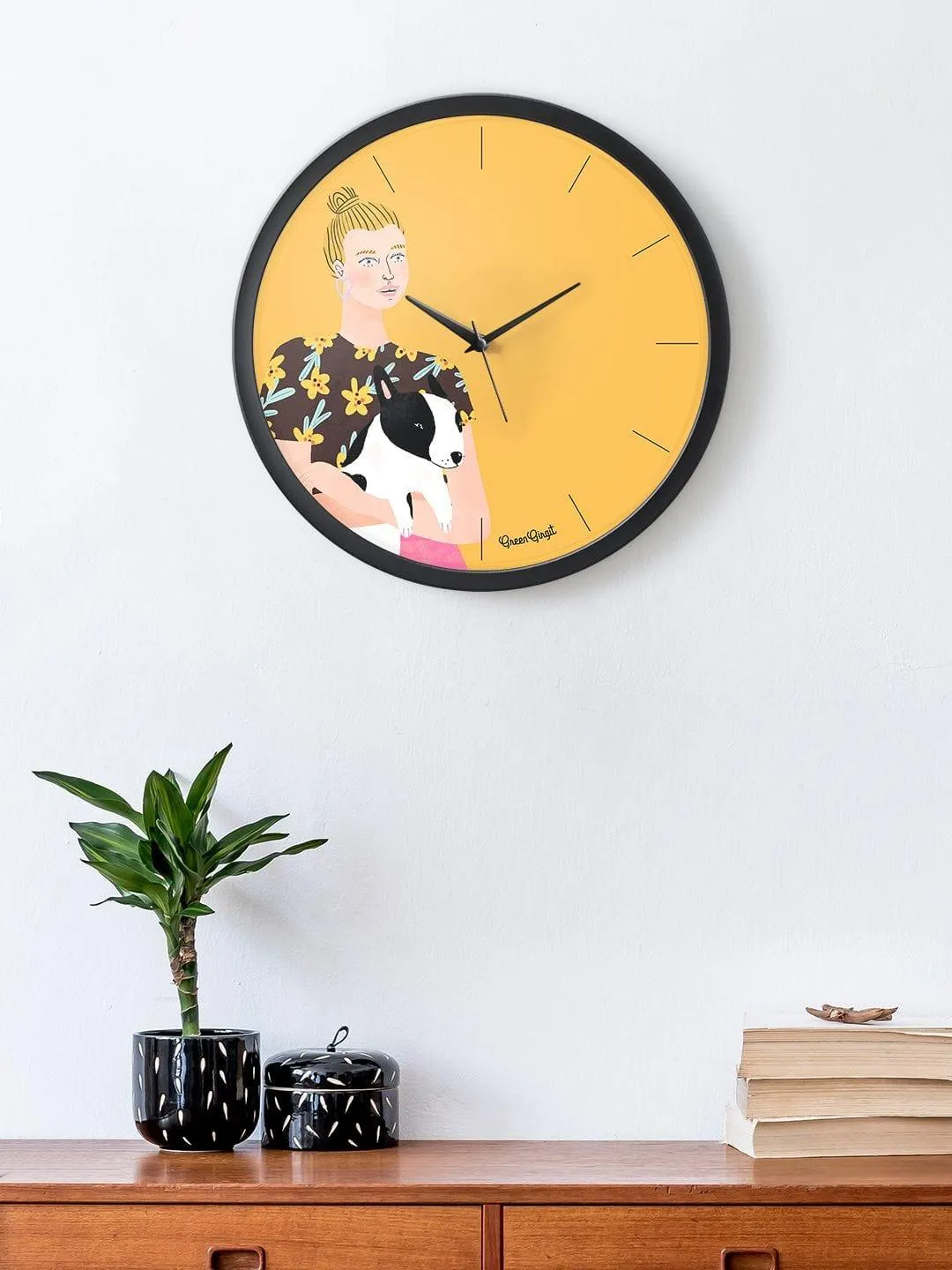 Dog Love Multicolor Wall Clock 