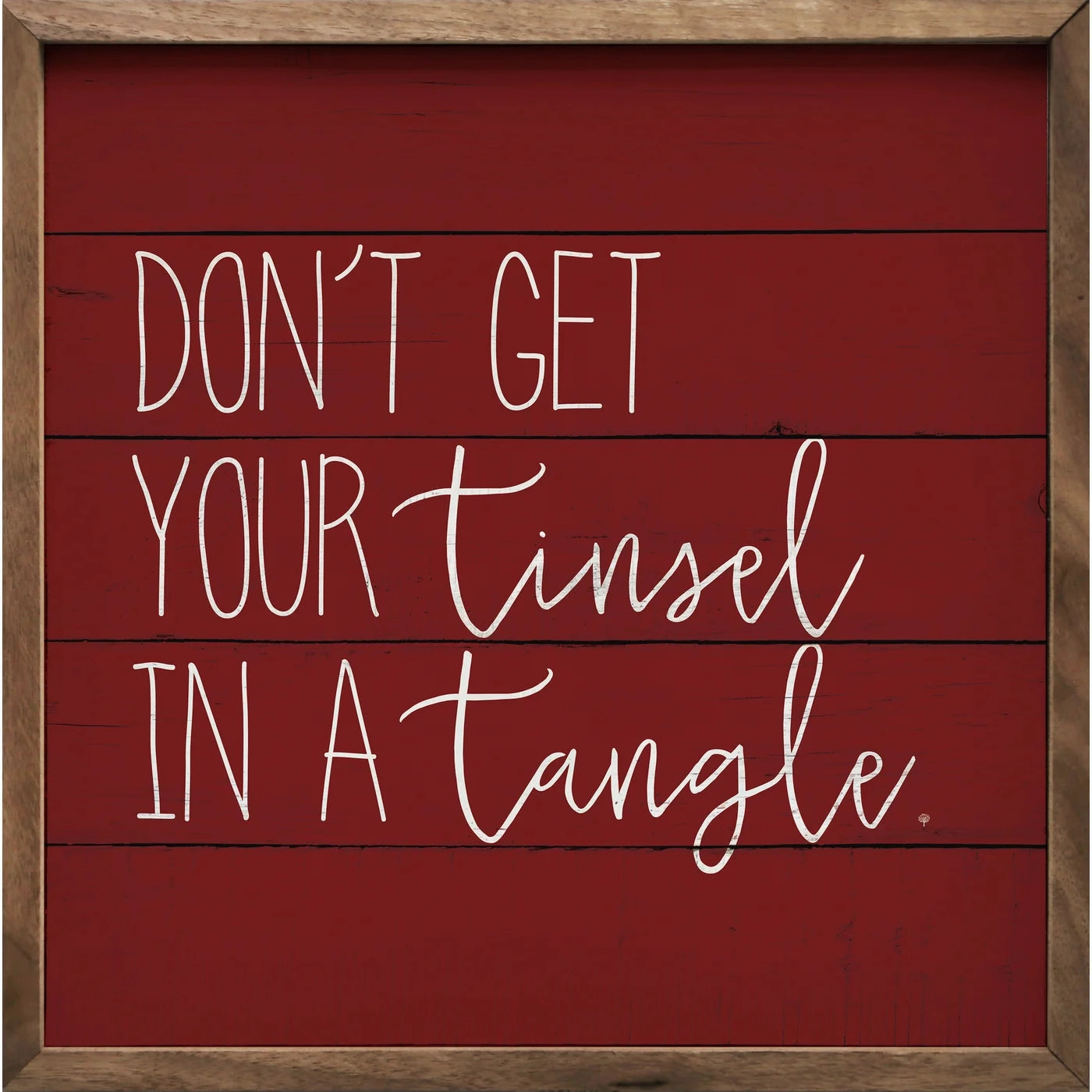 Don't Get Your Tinsel In A Tangle Wood Framed Print 
