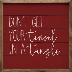Don't Get Your Tinsel In A Tangle Wood Framed Print 