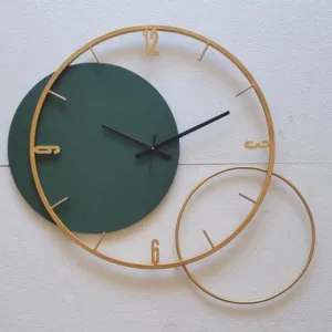 DOUBLE SLAT GREEN WALL CLOCK 