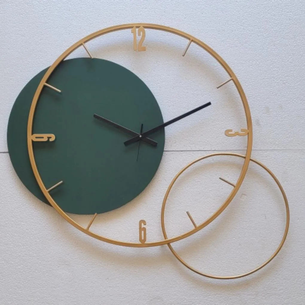 DOUBLE SLAT GREEN WALL CLOCK 