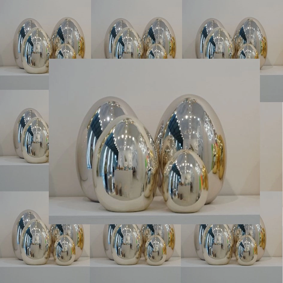 Eggs - Ceramics Chrome Brass Large 