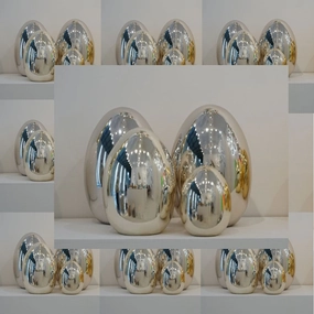 Eggs - Ceramics Chrome Brass Large 