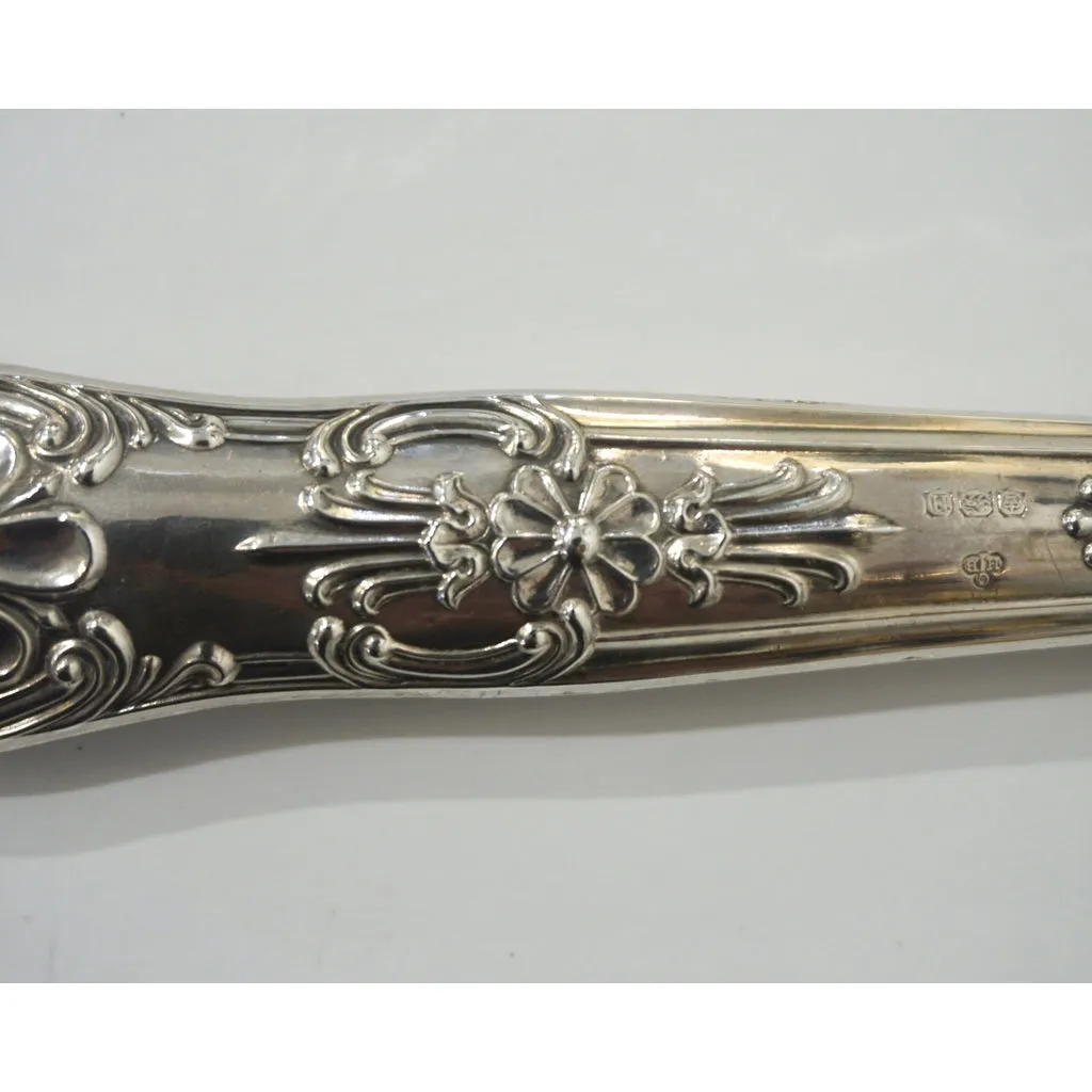 English Art Nouveau Sheffield Sterling Silver Mounted Large Magnifying Glass