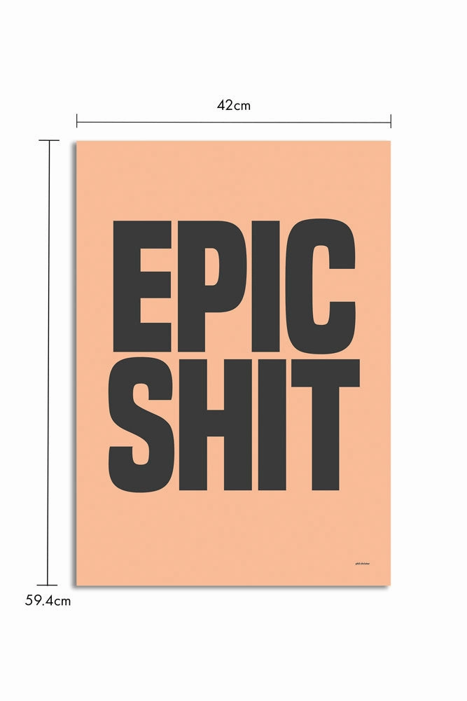Epic Shit Coral & Black Art Print - Unframed