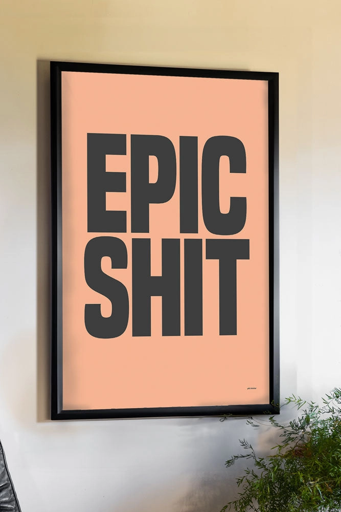 Epic Shit Coral & Black Art Print - Unframed 