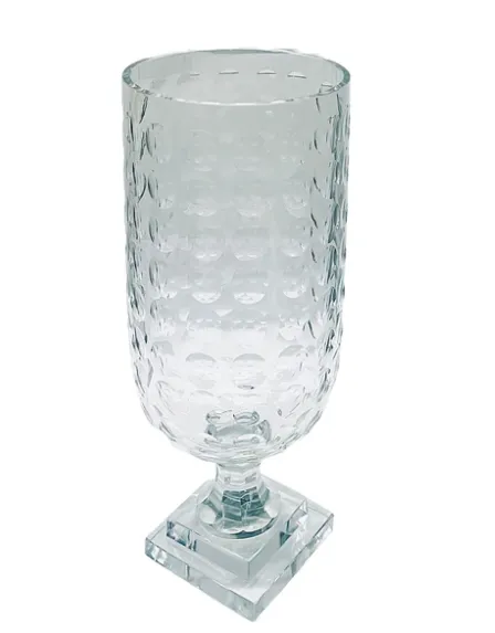 Etched Dots Large Hurricane Vase 