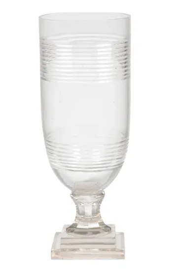 Etched Double Birger Rings Hurricane Vase 