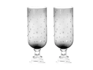 Etched Stars Large Hurricane Vase 