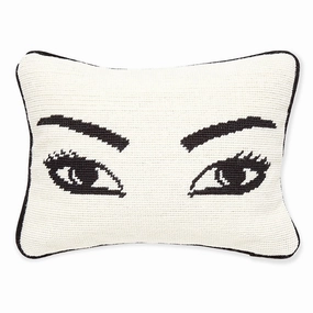 Eyes Needlepoint Throw Pillow 