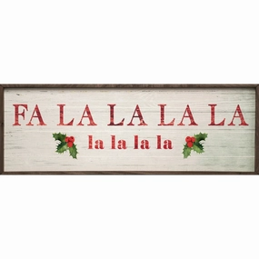 Fa La La La La Greenery Wood Framed Print 