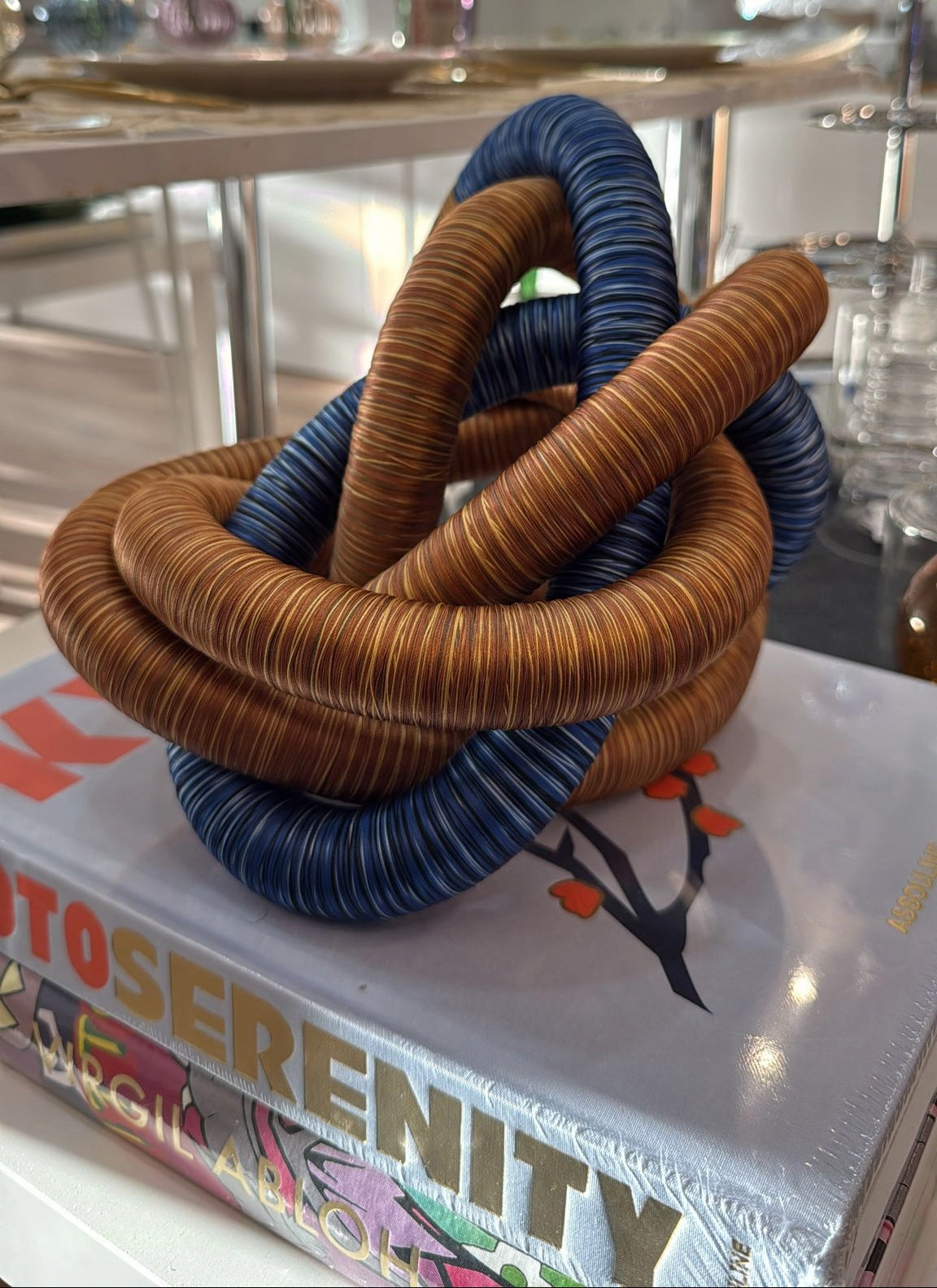 Fabric Knot - Blue / Brown?Medium