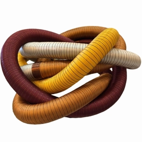Fabric Knot - Brown / Yellow?/?Silver Large 