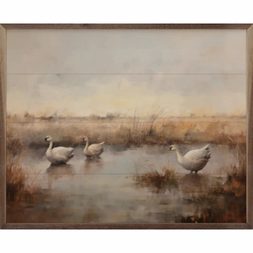Family Swim By Petals Prints Design Wood Framed Print 